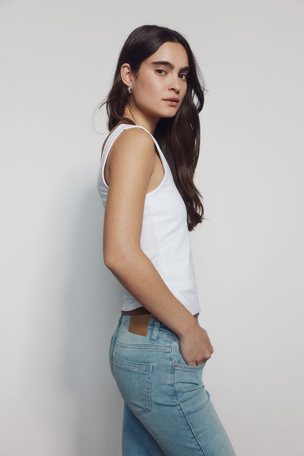 Springfield Mid-rise Low Flare jeans blue