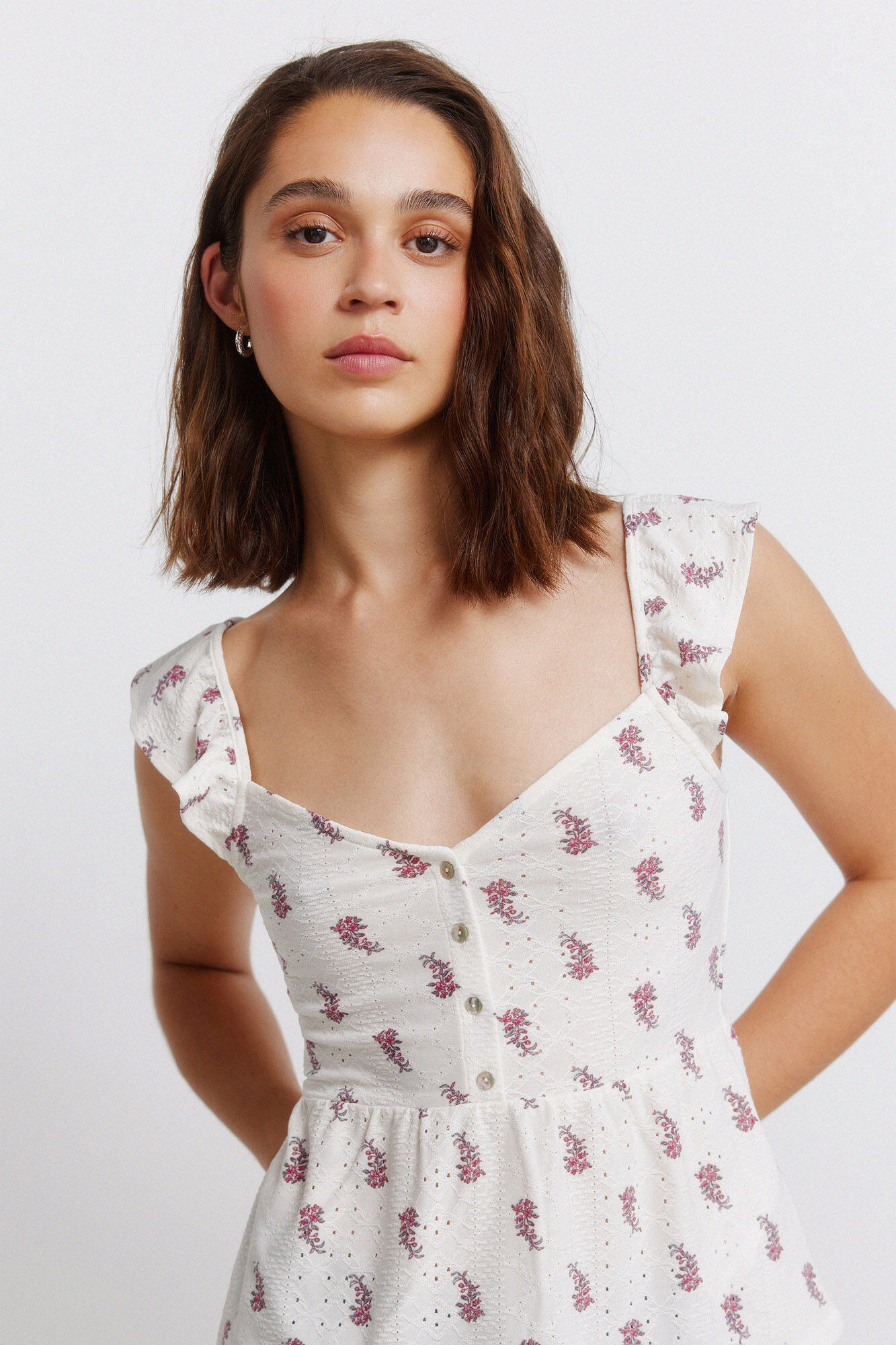 Springfield T-shirt al&ccedil;as com folhos