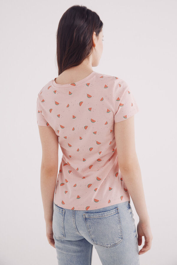 Springfield Fruit print t-shirt pink