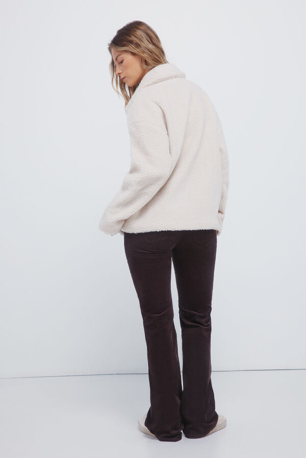 Springfield Calças de veludo cotelê com boca de sino baixa castanho