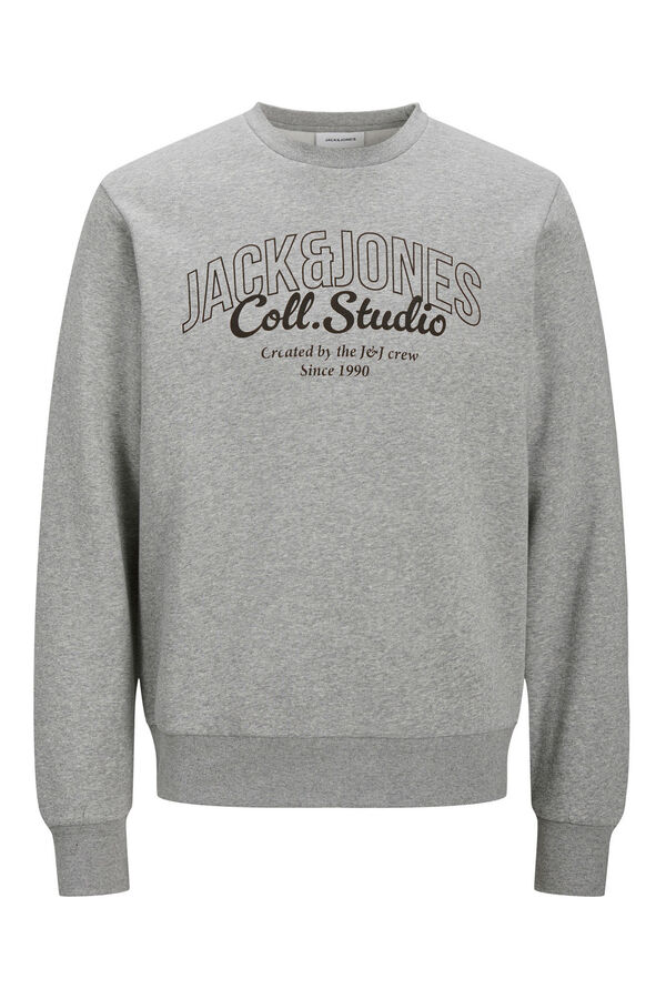 Jack & Jones Sweatshirt básico com logo  cinzento