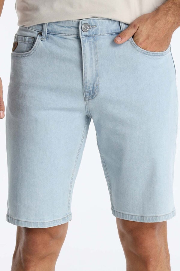Lois Bermuda slim fit de cintura m&eacute;dia azul