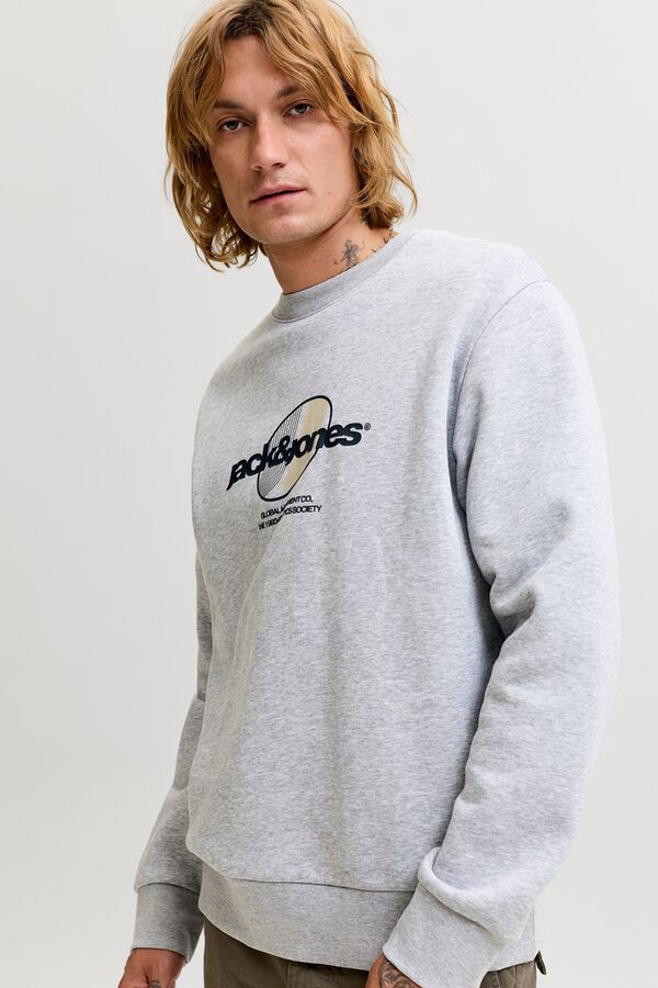 Jack & Jones Sweatshirt relaxed estampada cinzento