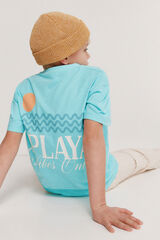 Springfield Kids T-shirt manga curta de praia de menino preto