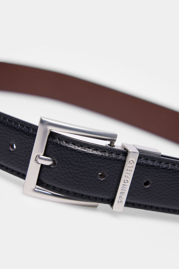 Springfield Cinturón smart efecto piel reversible negro