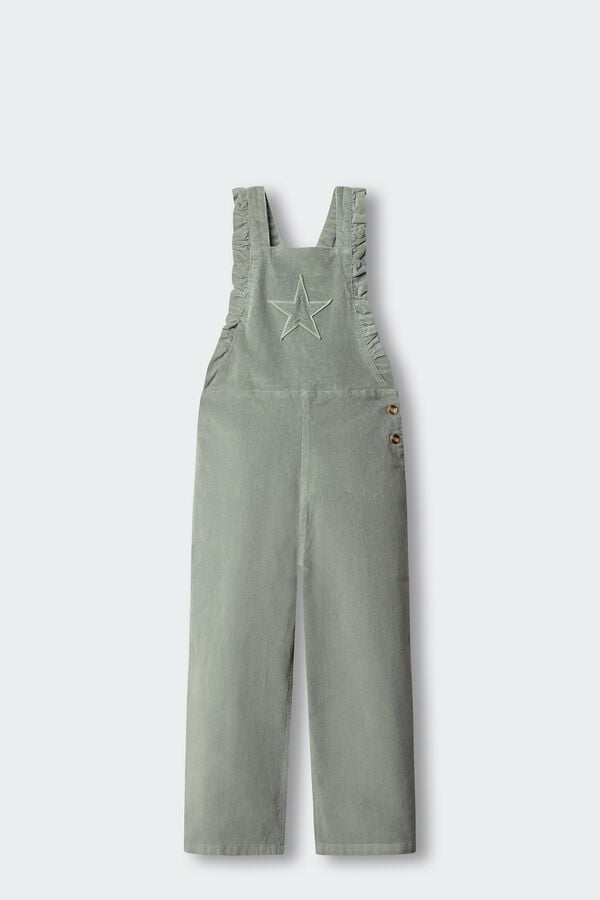 Springfield Kids Girls' star corduroy dungarees green