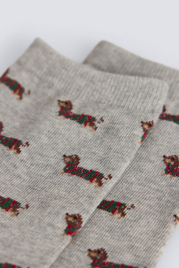 Springfield Calcetines perrito salchicha gris