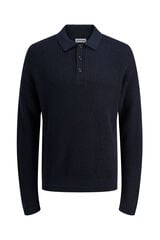 Jack & Jones Jersey-Knit polo shirt with button-down neck blue