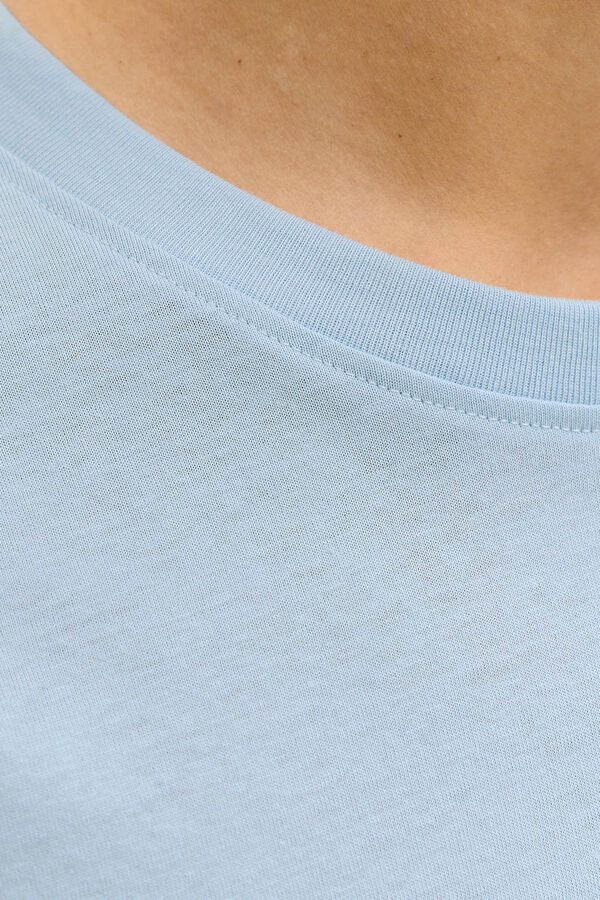 Jack & Jones Camiseta b&aacute;sica com logo azul