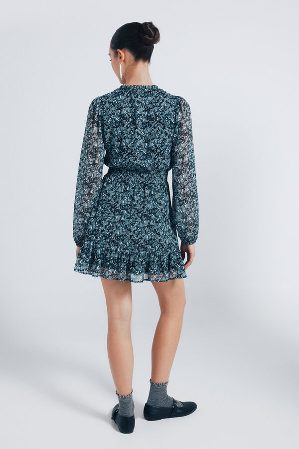 Springfield Vestido curto de chiffon  verde