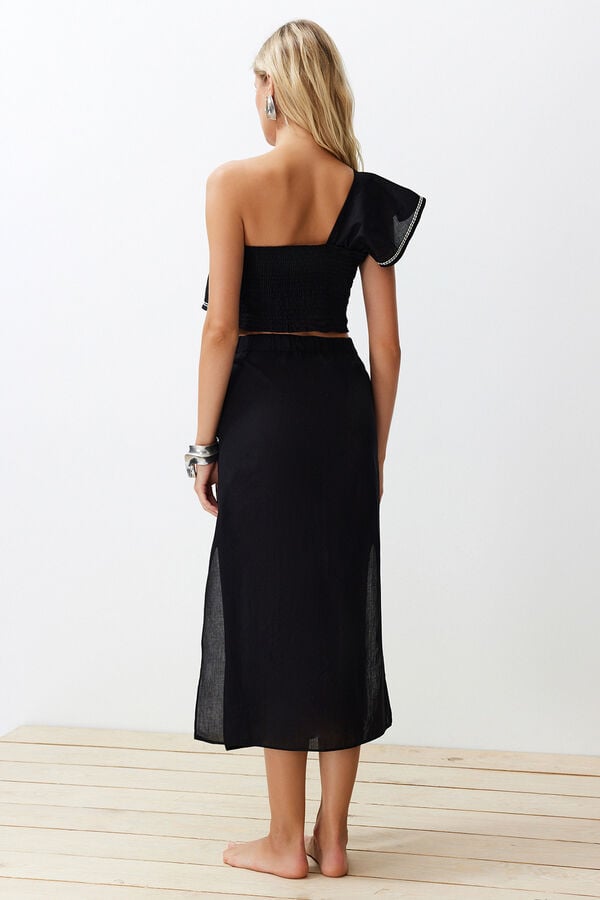 Trendyol Conjunto top e cal&ccedil;a bordado preto