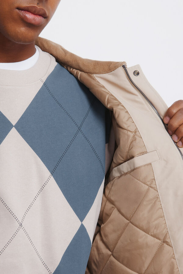 Springfield Blusão de gola de veludo cotelê bege