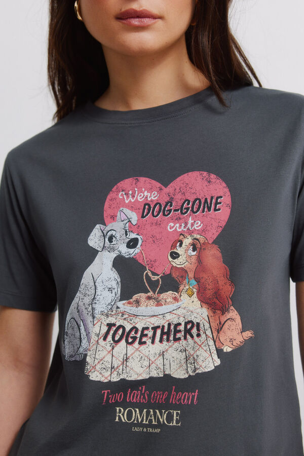 Springfield T-shirt de manga curta com desenho cinzento