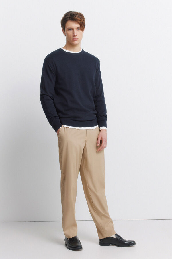 Springfield Cal&ccedil;as retas relaxed fit bege