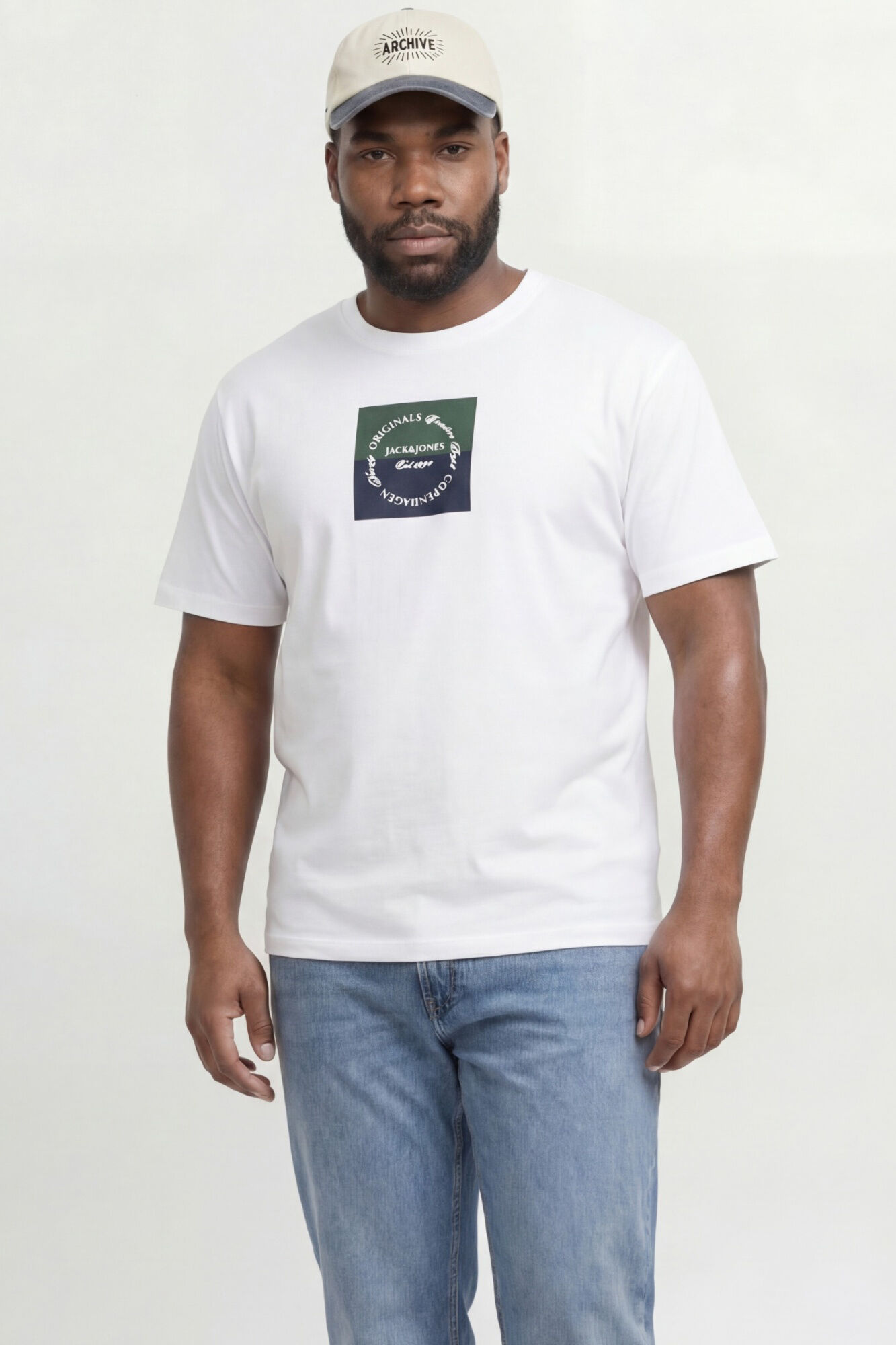 Jack & Jones PLUS T-shirt b&aacute;sica manga curta