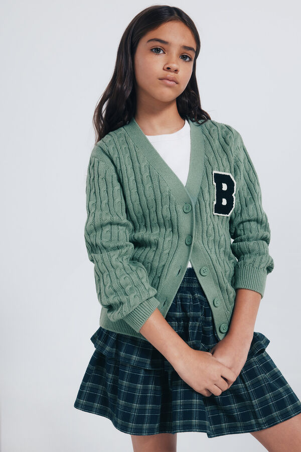 Springfield Kids Cardigan universitário feminino verde