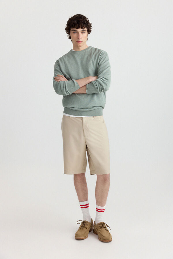 Springfield Camisola b&aacute;sica gola redonda verde