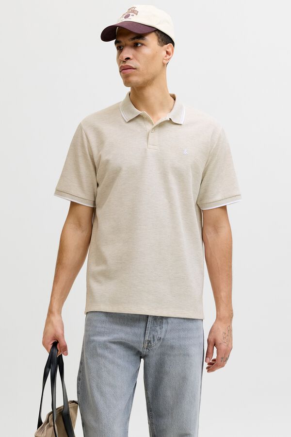Jack & Jones Polo regular em piqu&eacute; branco
