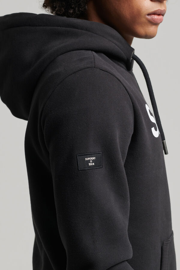 Superdry Sudadera de algodón orgánico con capucha y logotipo Core negro