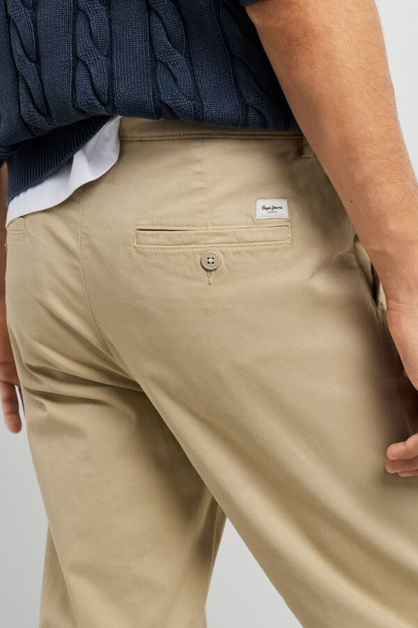 Pepe Jeans Cal&ccedil;as chino slim bege