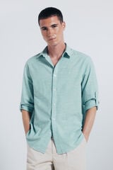 Springfield Camisa algodón slub verde