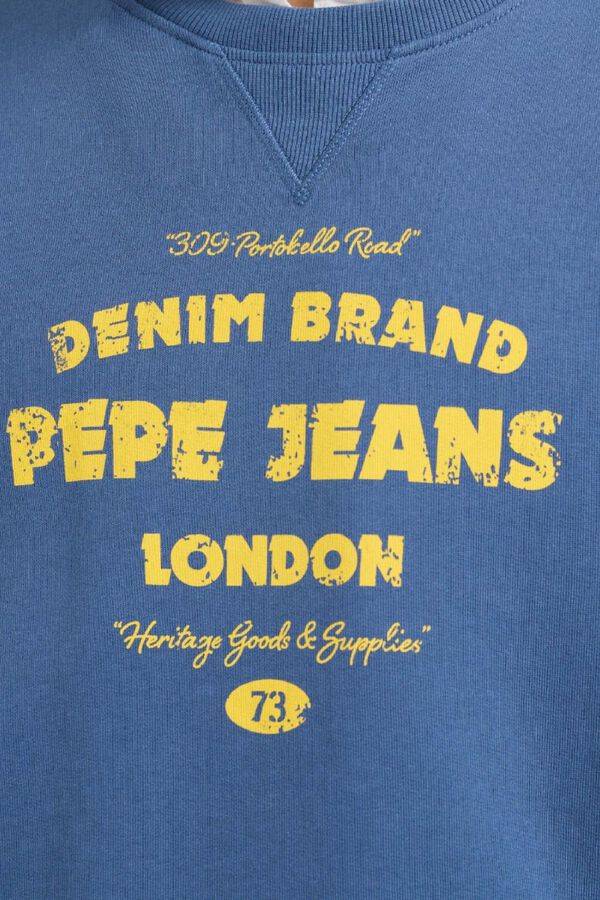 Pepe Jeans Sweatshirt com gr&aacute;fico gola redonda azul