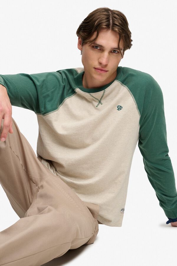Superdry T-shirt de basebol cinzento