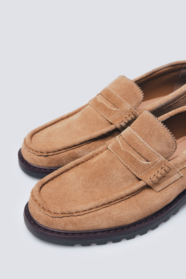 Springfield Mocassim de couro casual castanho