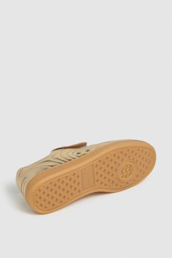 Pepe Jeans Tênis de couro metálico amarelo