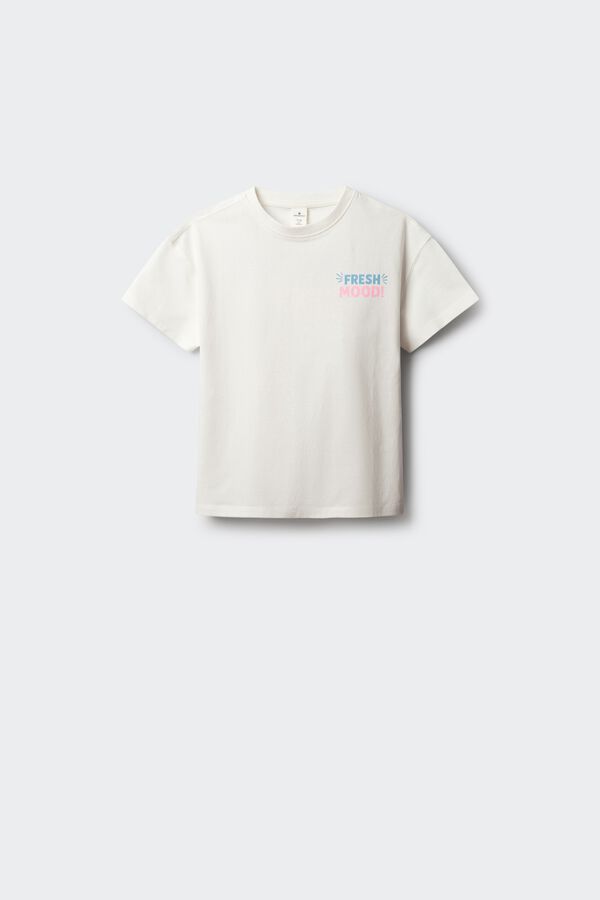 Springfield Kids T-shirt de manga curta limonada para menina bege