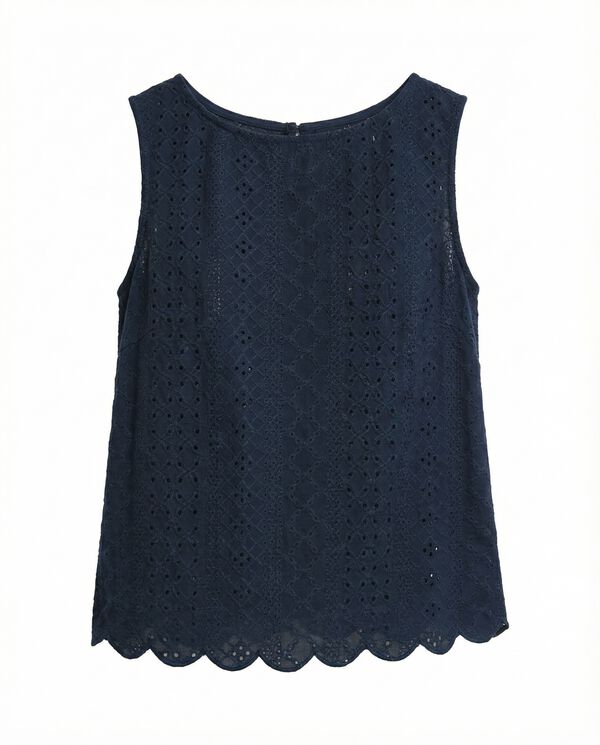 Springfield T-shirt al&ccedil;as em crochet azul