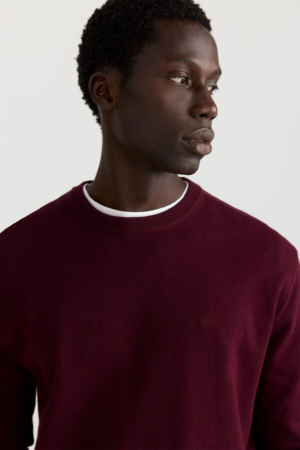 Springfield Camisola b&aacute;sica gola redonda vermelho