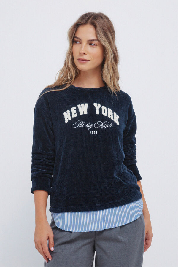 Springfield Camisola chenille "New York" azul