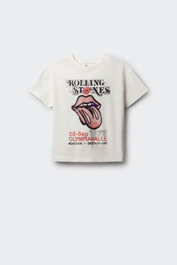 Springfield Kids T-shirt Rolling Stones para menina bege