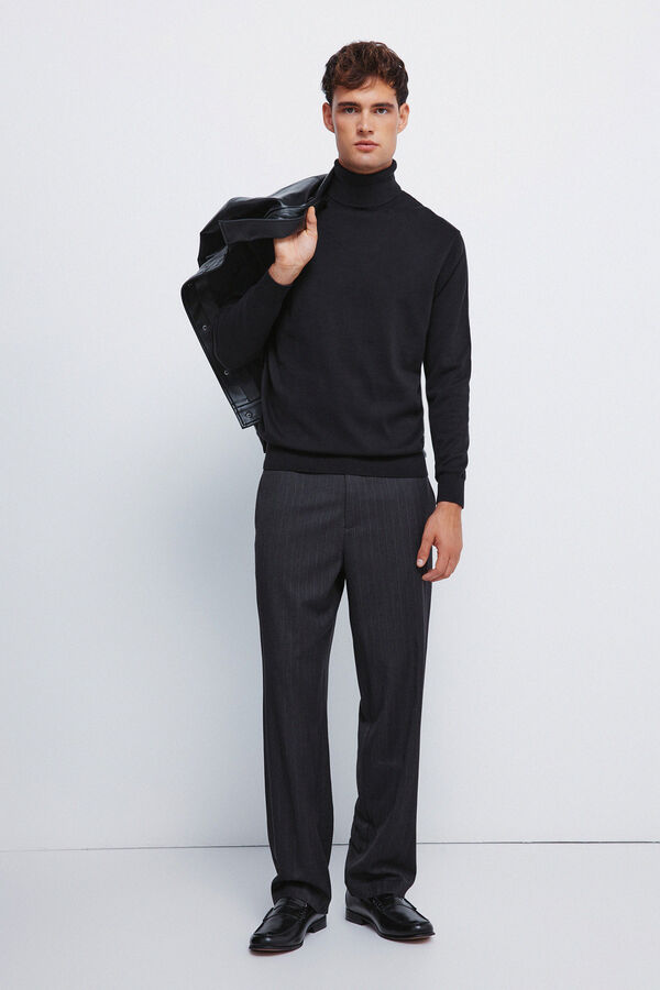 Springfield Jersey básico cuello alto negro