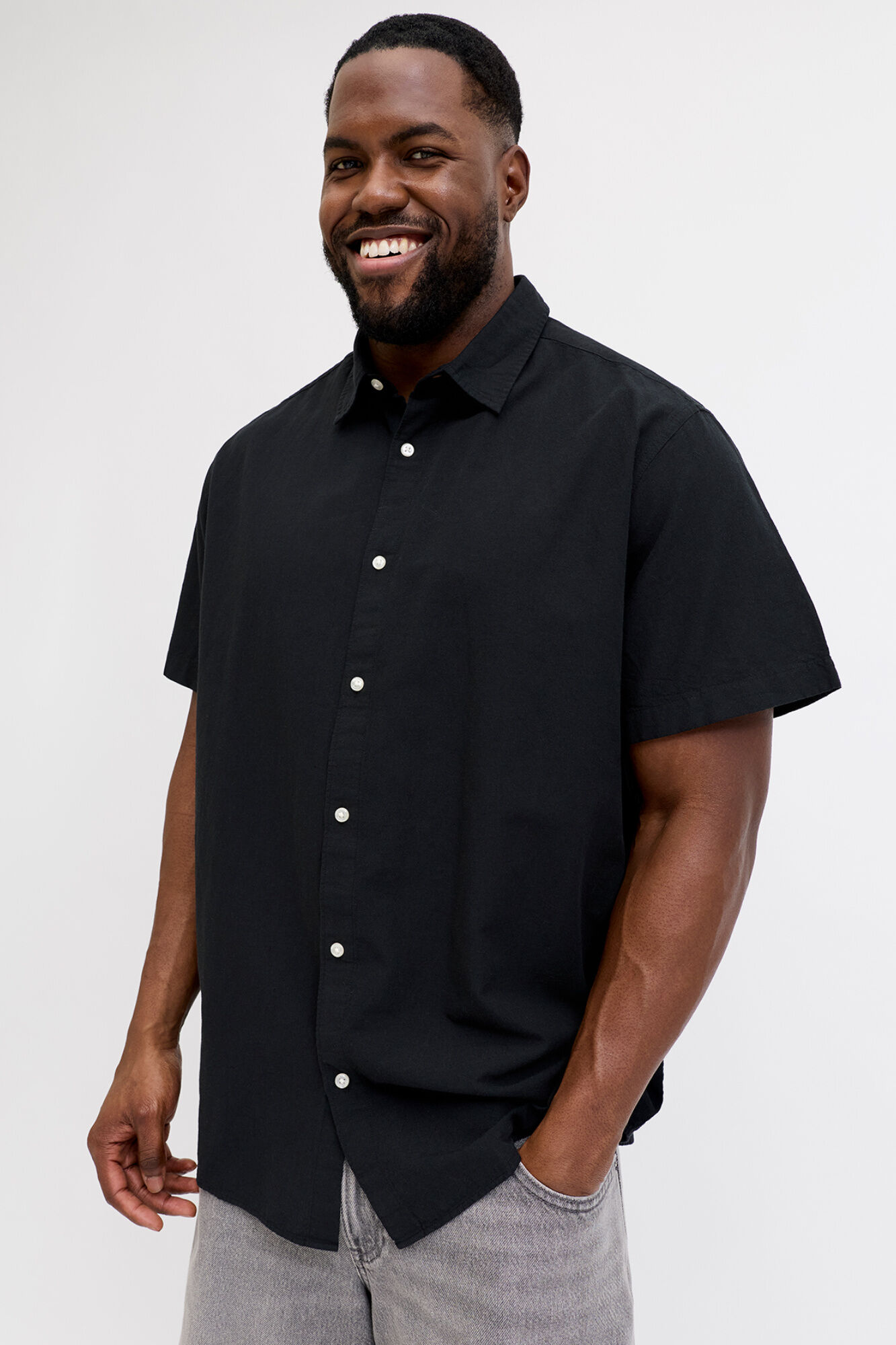 Jack & Jones PLUS Camisa em popelina de manga curta