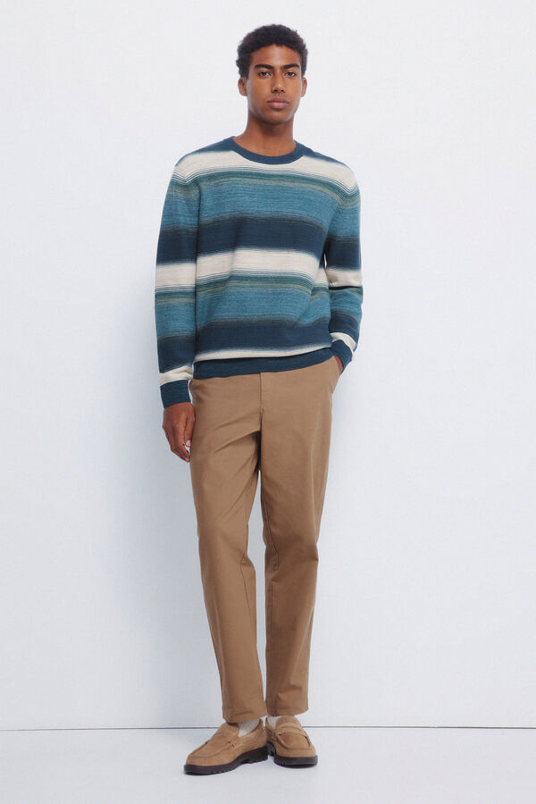 Springfield Jersey estruturado multi-listrado azul