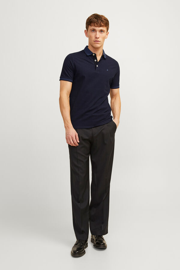 Jack & Jones Polo de manga curta b&aacute;sico azul