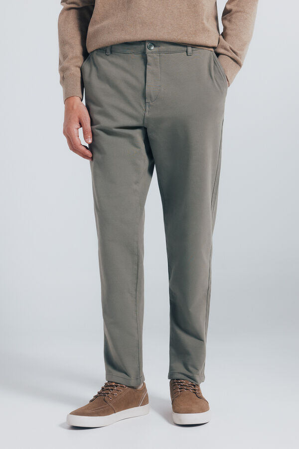 Springfield calças chino slim fit confortáveis bege