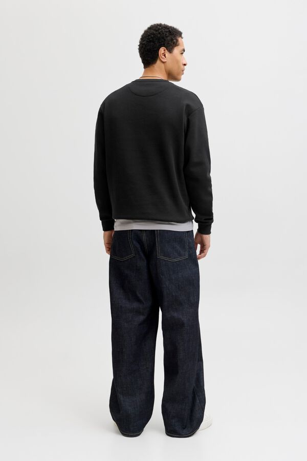 Jack & Jones Sweatshirt relaxed gola redonda preto