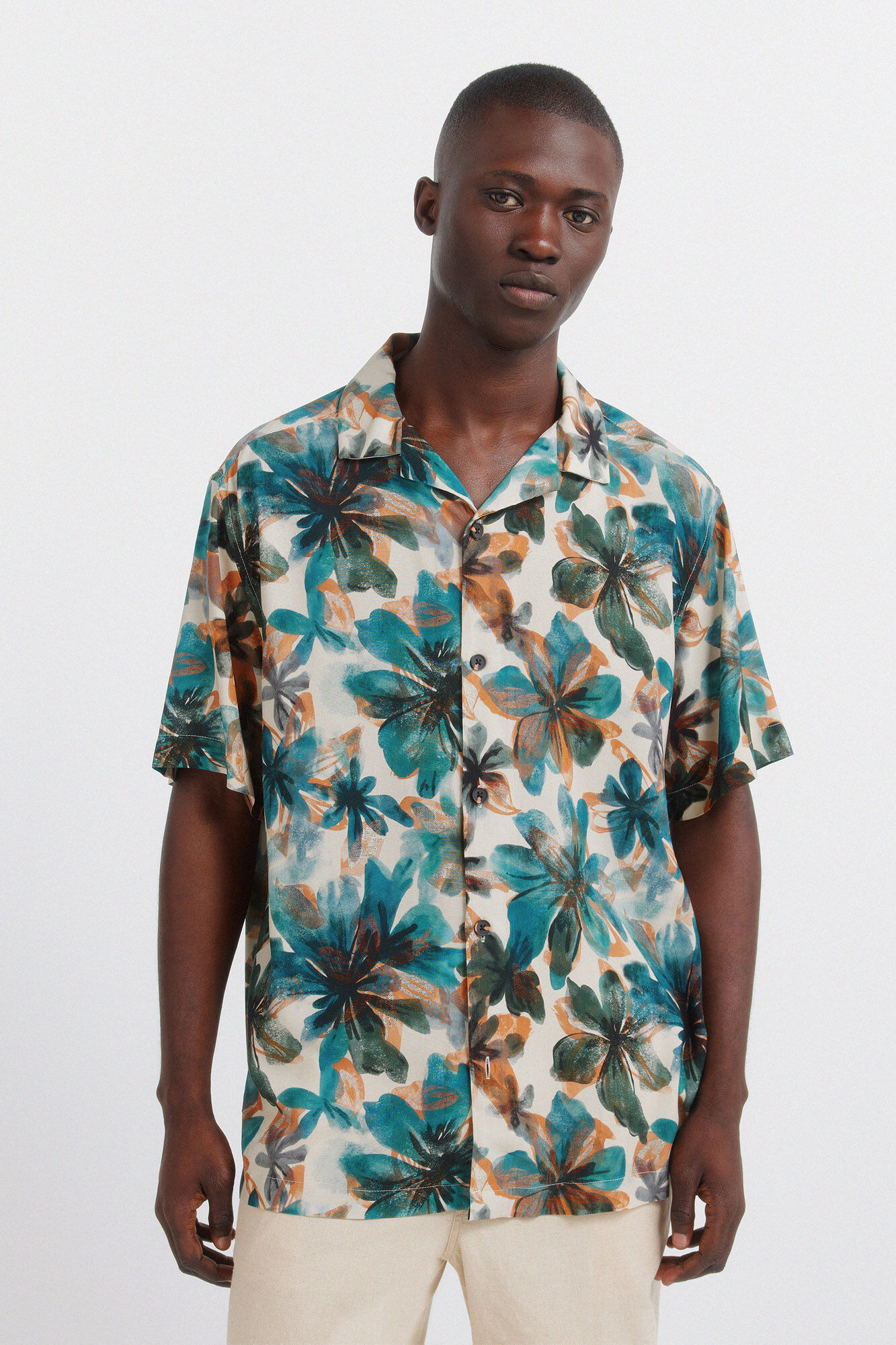 Springfield Camisa manga corta viscosa estampado floral