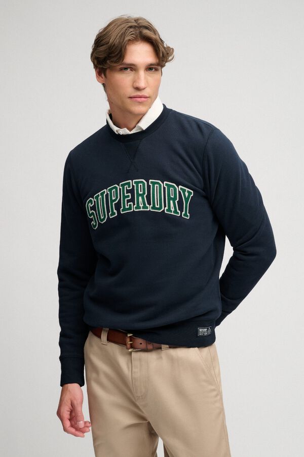 Superdry Sweatshirt gola redonda logo azul