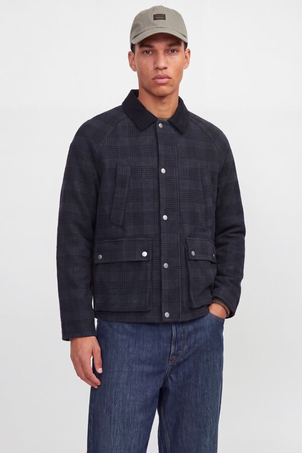 Jack & Jones Blus&atilde;o curto de l&atilde; preto