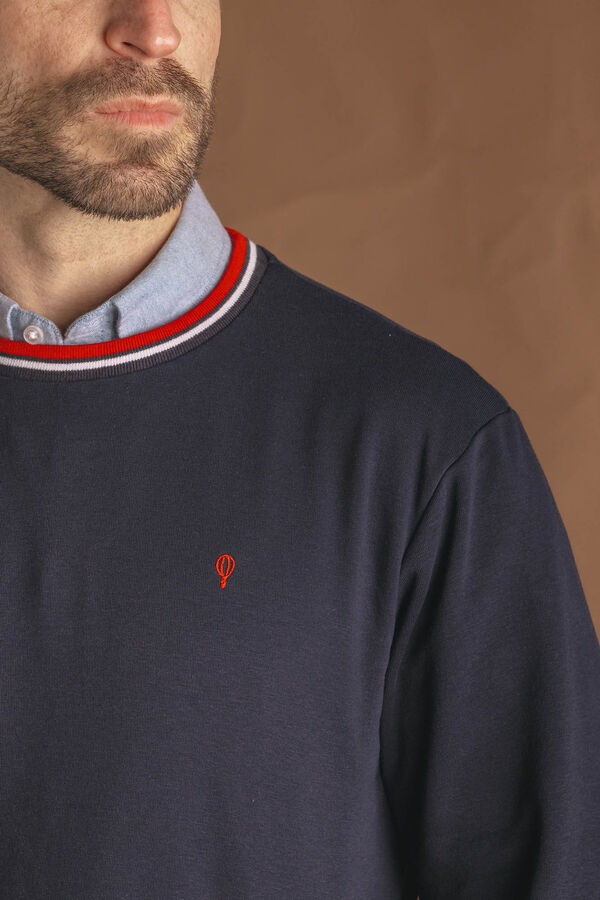 Celopman Sweatshirt básico com acabamento azul
