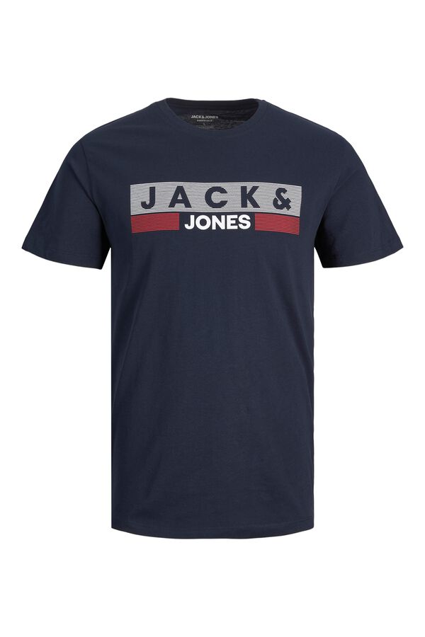 Jack & Jones PLUS T-shirt estampada de manga curta azul