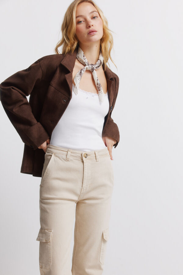 Springfield Cal&ccedil;as cargo de algod&atilde;o castanho