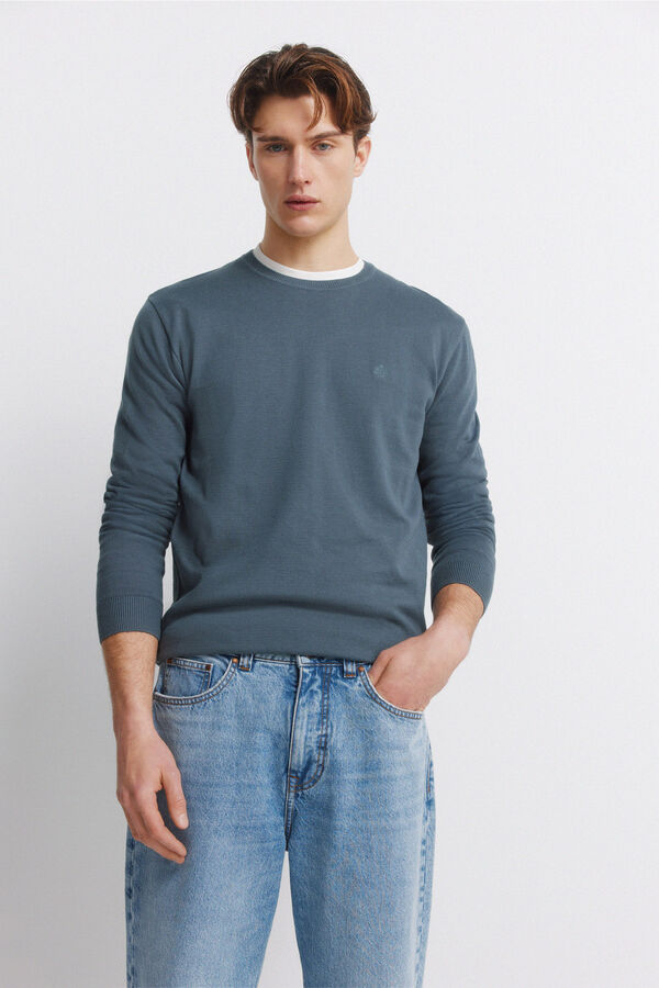 Springfield Jeans sobretingido perna larga azul