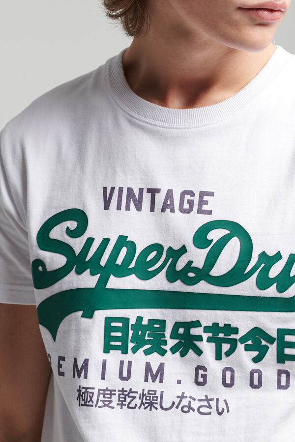 Springfield T-shirt de algodão orgânico com o logótipo Vintage Logo branco
