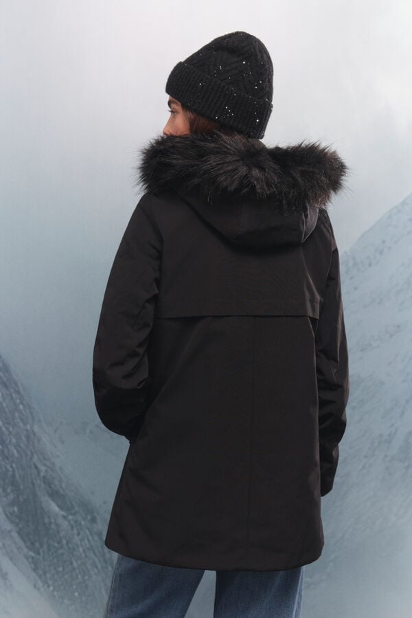 Springfield Parka com capuz de pele Sorona Aura preto