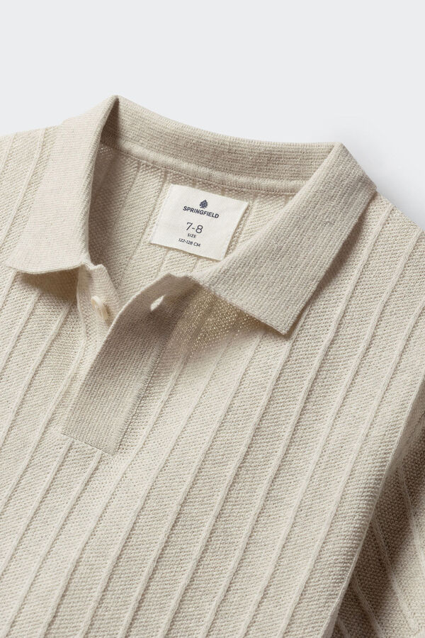 Springfield Kids Polo manga curta em tricot para menino cinzento